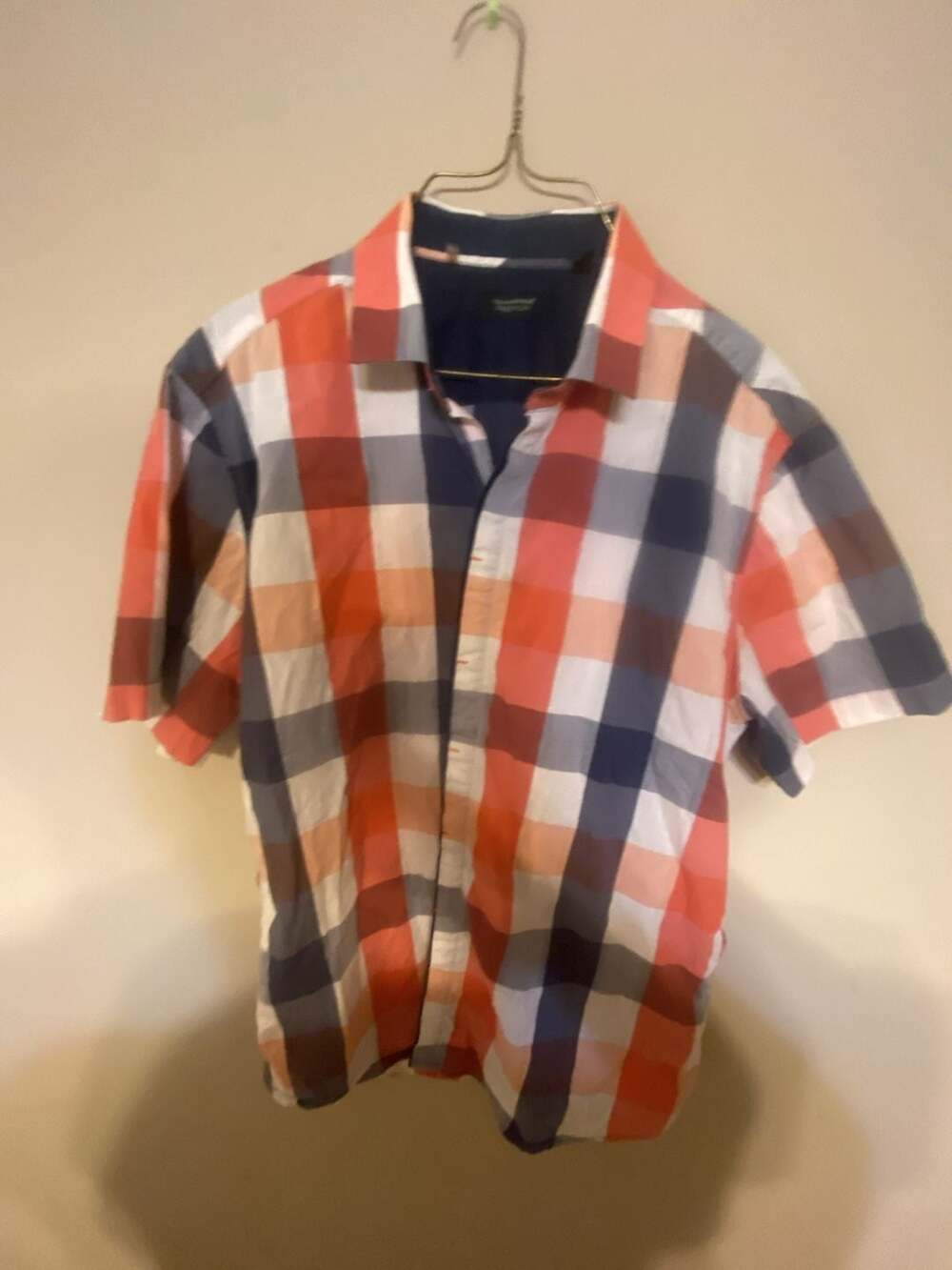7 Diamonds Premium Men's Short Sleeve Plaid Button-Down Shirt Tailored